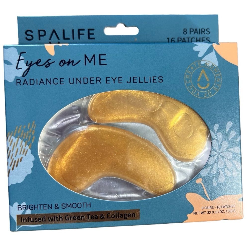 New Spa Life Radiance Under Eye Jellies 8 Pairs Collagen Green Tea Brighten